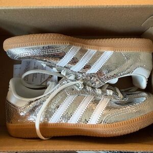 Adidas Samba OG Silver and White Sneakers